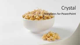  Presentation with peas - Slides enhanced with bowl of sprouted chick peas background and a white colored foreground