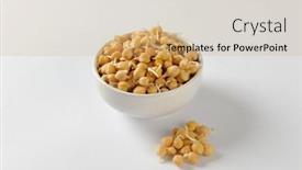  Presentation with peas - PPT layouts with bowl-of-sprouted-chick-peas background and a coral colored foreground