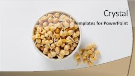  Presentation with peas - Theme having bowl-of-sprouted-chick-peas background and a white colored foreground