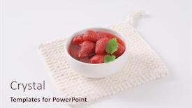  Presentation with strawberry - Presentation theme with bowl-of-strawberry-compote background and a lemonade colored foreground