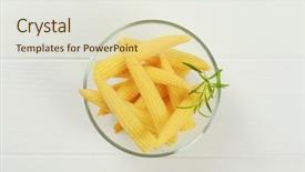  Presentation with sweet corn - Amazing theme having bowl of sweet baby corn backdrop and a soft green colored foreground
