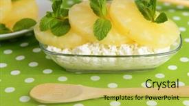  Presentation with pineapple - Presentation theme with bowl-of-tasty-cottage-cheese background and a yellow colored foreground