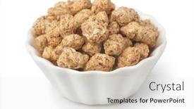  Presentation with soy - Slide set consisting of bowl-of-textured-soy-protein background and a white colored foreground