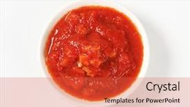  Presentation with tomato - PPT layouts having bowl of tomato sauce background and a red colored foreground