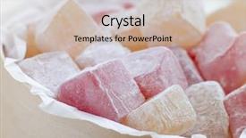  Presentation with landscape delight - Theme with food festival - bowl of turkish delight background and a soft green colored foreground
