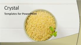  Presentation with alphabet - Theme featuring bowl of uncooked alphabet pasta background and a sky blue colored foreground