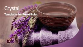  Presentation with fresh water - PPT layouts enhanced with bowl of water and fresh background and a violet colored foreground