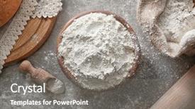  Presentation with flour - PPT theme having bowl of wheat flour background and a gray colored foreground