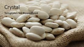  Presentation with beans - PPT theme having bowl-of-white-giant-beans background and a mint green colored foreground