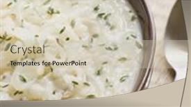  Presentation with cider - Slides featuring bowl-of-white-onion background and a soft green colored foreground