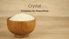  Presentation with rice - Amazing PPT theme having bowl-of-white-rice backdrop and a soft green colored foreground