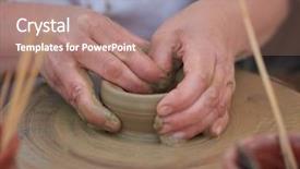  Presentation with bowl - Slide deck featuring bowl on a potters wheel background and a coral colored foreground