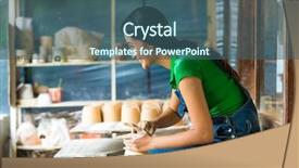  Presentation with bowl - Amazing PPT layouts having bowl on a potters wheel backdrop and a ocean colored foreground