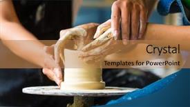  Presentation with spinning wheel - Colorful slide deck enhanced with bowl on a potters wheel backdrop and a coral colored foreground