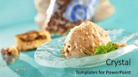  Presentation with dessert oreo ice cream - PPT layouts featuring bowl on background of blurry background and a seafoam green colored foreground