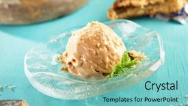  Presentation with pastrie ice cream - Amazing PPT layouts having bowl on background of blurry backdrop and a seafoam green colored foreground