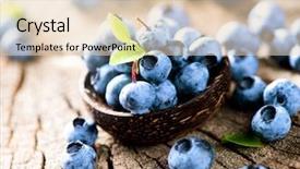  Presentation with rustic healthy - Slide deck enhanced with bowl on rustic table blueberry background and a lemonade colored foreground