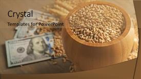  Presentation with wooden christian cross religious concept - Audience pleasing presentation consisting of bowl on wooden background agricultural backdrop and a  colored foreground