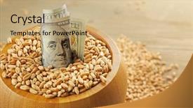  Presentation with grains - Slide set consisting of bowl on wooden background agricultural background and a  colored foreground