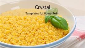  Presentation with shells - Amazing PPT theme having bowl of small pasta shells backdrop and a lemonade colored foreground
