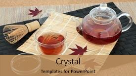  Presentation with maple tea - Audience pleasing slide deck consisting of bowl stirrer whisk maple backdrop and a coral colored foreground