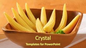  Presentation with sweet corn - Slides consisting of bowl of sweet baby corn background and a tawny brown colored foreground