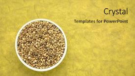  Presentation with hemp - Colorful PPT layouts enhanced with bowl top view against mulberry backdrop and a yellow colored foreground