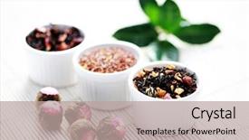  Presentation with tea leaves - Presentation theme consisting of hawaiian paradise background and a yellow colored foreground