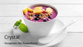  Presentation with acai - Cool new theme with bowl with acai smoothie peach backdrop and a light gray colored foreground