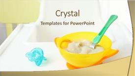  Presentation with weaned baby food weaning - Slides with bowl with baby food background and a cream colored foreground
