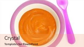 Presentation with baby food - Presentation theme enhanced with bowl with baby food background and a gold colored foreground