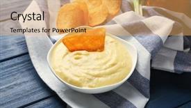  Presentation with dip - Cool new slide deck with bowl with beer cheese dip backdrop and a yellow colored foreground