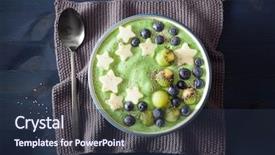  Presentation with light green health and wellbeing - Slides featuring bowl with blueberry apple star background and a tawny brown colored foreground