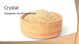  Presentation with bread - Slide set enhanced with bowl with bread crumbs isolated background and a white colored foreground