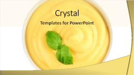  Presentation with white cheese - Amazing slide deck having bowl with cheese sauce backdrop and a blonde colored foreground