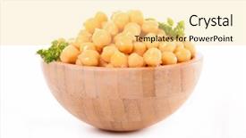  Presentation with chickpea - Colorful PPT theme enhanced with bowl with chickpea backdrop and a blonde colored foreground