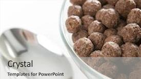  Presentation with bowl - Audience pleasing presentation theme consisting of bowl with chocolate balls isolated backdrop and a light gray colored foreground