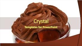  Presentation with crystal ice - PPT layouts featuring bowl with chocolate ice cream background and a tawny brown colored foreground