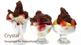  Presentation with crystal ice - Audience pleasing slide set consisting of bowl with chocolate ice cream backdrop and a cream colored foreground