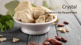 Presentation with cocoa - Slide deck with bowl with cocoa butter background and a soft green colored foreground