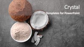  Presentation with flour - Slide set enhanced with bowl with coconut flour background and a gray colored foreground