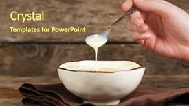  Presentation with condensed milk - Slide set featuring bowl with condensed milk background and a tawny brown colored foreground