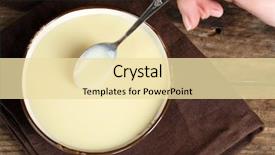  Presentation with condensed milk - PPT layouts with bowl with condensed milk background and a blonde colored foreground