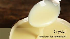  Presentation with condensed milk - Colorful slide deck enhanced with bowl with condensed milk backdrop and a yellow colored foreground