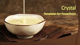  Presentation with condensed milk - Cool new slide deck with bowl with condensed milk backdrop and a tawny brown colored foreground