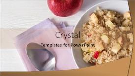  Presentation with quinoa - Audience pleasing presentation theme consisting of bowl with cooked quinoa on kitchen table backdrop and a coral colored foreground