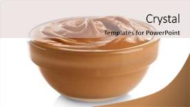  Presentation with peanut butter - PPT theme consisting of bowl with creamy peanut butter background and a  colored foreground