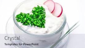  Presentation with bowl - Cool new presentation theme with bowl-with-curd-and-radish backdrop and a light gray colored foreground