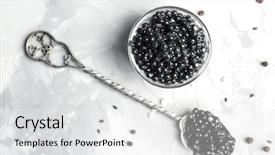  Presentation with caviar - Presentation theme featuring bowl with delicious black caviar background and a white colored foreground
