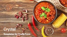  Presentation with chili plants - Slides having cons - bowl with delicious chili con background and a red colored foreground
